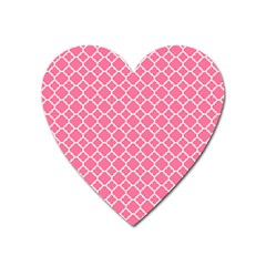 Soft Pink Quatrefoil Pattern Magnet (heart) by Zandiepants