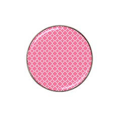 Soft Pink Quatrefoil Pattern Hat Clip Ball Marker by Zandiepants