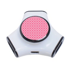 Soft Pink Quatrefoil Pattern 3-port Usb Hub by Zandiepants