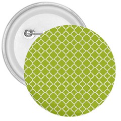 Spring Green Quatrefoil Pattern 3  Button by Zandiepants