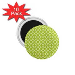 Spring Green Quatrefoil Pattern 1 75  Magnet (10 Pack) 