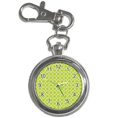 Spring Green Quatrefoil Pattern Key Chain Watch by Zandiepants