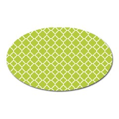 Spring Green Quatrefoil Pattern Magnet (oval) by Zandiepants