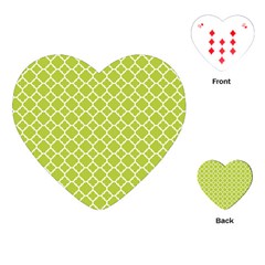 Spring Green Quatrefoil Pattern Playing Cards (heart) by Zandiepants