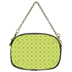 Spring Green Quatrefoil Pattern Chain Purse (one Side) by Zandiepants