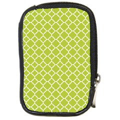 Spring Green Quatrefoil Pattern Compact Camera Leather Case by Zandiepants