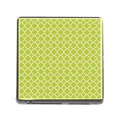 Spring Green Quatrefoil Pattern Memory Card Reader (square) by Zandiepants