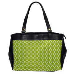 Spring Green Quatrefoil Pattern Oversize Office Handbag by Zandiepants