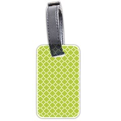 Spring Green Quatrefoil Pattern Luggage Tag (two Sides) by Zandiepants