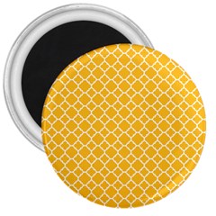 Sunny Yellow Quatrefoil Pattern 3  Magnet by Zandiepants