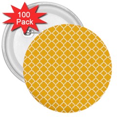 Sunny Yellow Quatrefoil Pattern 3  Button (100 Pack) by Zandiepants