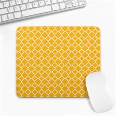 Sunny Yellow Quatrefoil Pattern Large Mousepad by Zandiepants