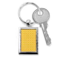 Sunny Yellow Quatrefoil Pattern Key Chain (rectangle) by Zandiepants