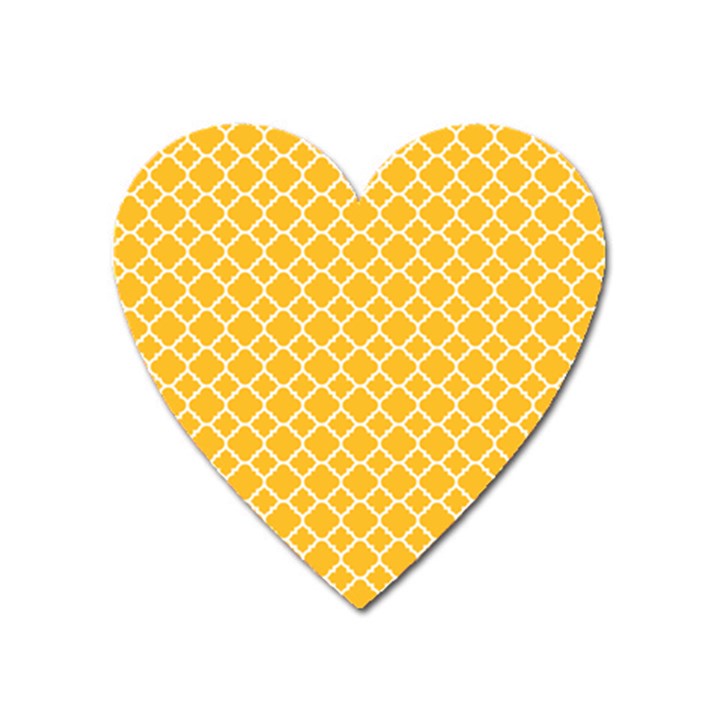 Sunny yellow quatrefoil pattern Magnet (Heart)