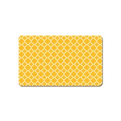 Sunny Yellow Quatrefoil Pattern Magnet (name Card) by Zandiepants