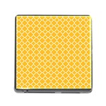 Sunny yellow quatrefoil pattern Memory Card Reader (Square) Front