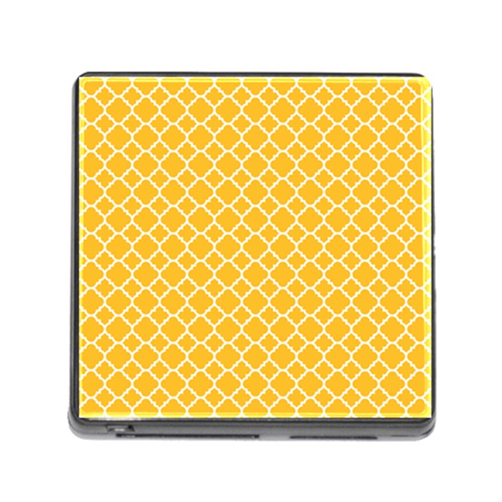 Sunny yellow quatrefoil pattern Memory Card Reader (Square)