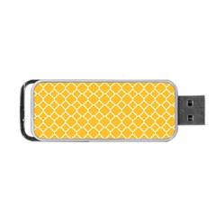 Sunny Yellow Quatrefoil Pattern Portable Usb Flash (two Sides) by Zandiepants