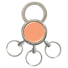 Tangerine Orange Quatrefoil Pattern 3-ring Key Chain by Zandiepants