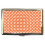 Tangerine orange quatrefoil pattern Cigarette Money Case Front