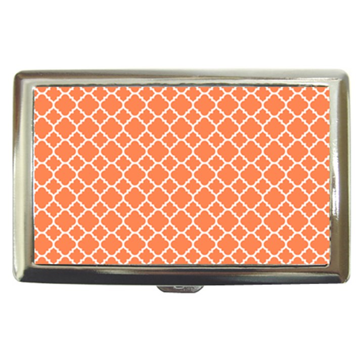 Tangerine orange quatrefoil pattern Cigarette Money Case