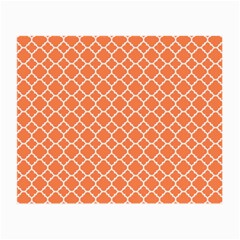 Tangerine Orange Quatrefoil Pattern Small Glasses Cloth by Zandiepants