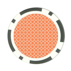 Tangerine Orange Quatrefoil Pattern Poker Chip Card Guard (10 Pack) by Zandiepants