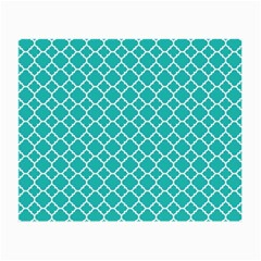 Turquoise Quatrefoil Pattern Small Glasses Cloth by Zandiepants