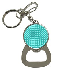 Turquoise Quatrefoil Pattern Bottle Opener Key Chain by Zandiepants