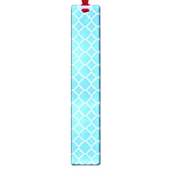 Bright Blue Quatrefoil Pattern Large Book Mark by Zandiepants