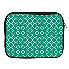 Emerald Green Quatrefoil Pattern Apple Ipad 2/3/4 Zipper Case by Zandiepants