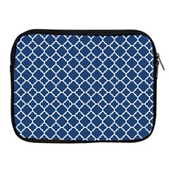 Navy Blue Quatrefoil Pattern Apple Ipad 2/3/4 Zipper Case by Zandiepants