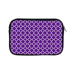 Royal Purple Quatrefoil Pattern Apple Ipad Mini Zipper Case by Zandiepants