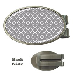 Grey Quatrefoil Pattern Money Clip (oval) by Zandiepants