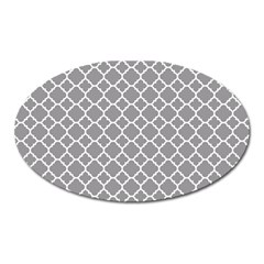 Grey Quatrefoil Pattern Magnet (oval) by Zandiepants