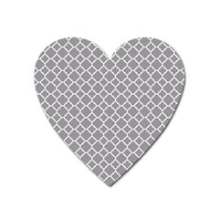 Grey Quatrefoil Pattern Magnet (heart) by Zandiepants