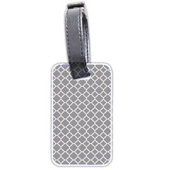 Grey Quatrefoil Pattern Luggage Tag (two Sides) by Zandiepants