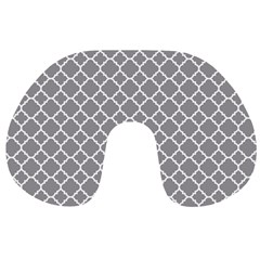 Grey Quatrefoil Pattern Travel Neck Pillow by Zandiepants