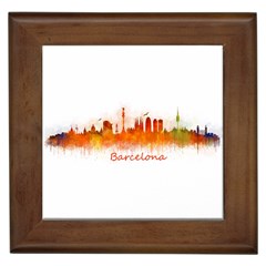 Barcelona City Art Framed Tiles