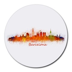 Barcelona City Art Round Mousepads