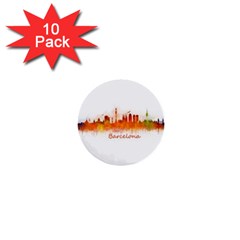 Barcelona City Art 1  Mini Buttons (10 Pack)  by hqphoto