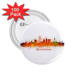 Barcelona City Art 2 25  Buttons (100 Pack) 