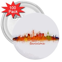 Barcelona City Art 3  Buttons (100 Pack)  by hqphoto