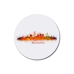 Barcelona City Art Rubber Coaster (round)  by hqphoto