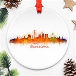 Barcelona City Art Round Ornament (Two Sides)  Front