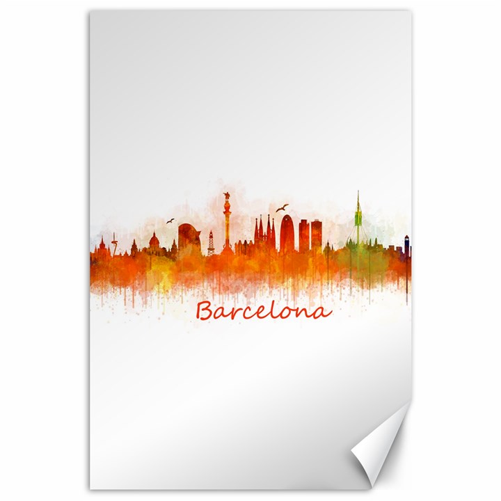 Barcelona City Art Canvas 24  x 36 