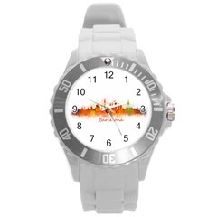 Barcelona City Art Round Plastic Sport Watch (l) by hqphoto