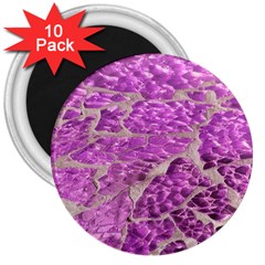 Festive Chic Pink Glitter Stone 3  Magnets (10 Pack)  by yoursparklingshop