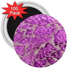 Festive Chic Pink Glitter Stone 3  Magnets (100 Pack) by yoursparklingshop