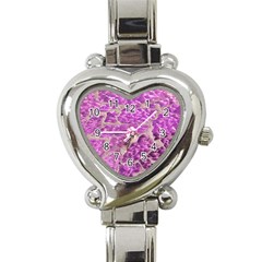 Festive Chic Pink Glitter Stone Heart Italian Charm Watch by yoursparklingshop